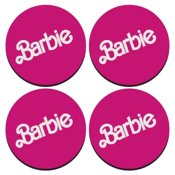 Barbie, ΣΕΤ 4 Σουβέρ ξύλινα στρογγυλά (9cm)