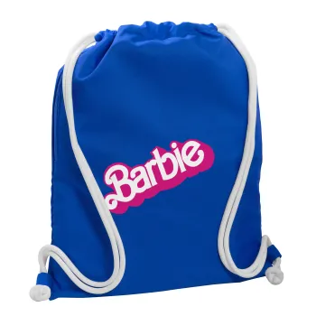 Barbie, Τσάντα πλάτης πουγκί GYMBAG Μπλε, με τσέπη (40x48cm) & χονδρά κορδόνια