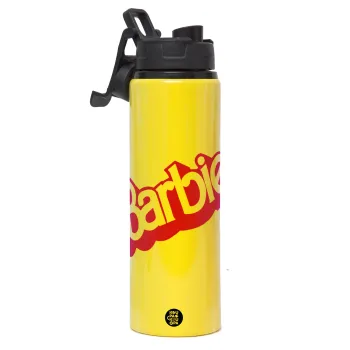 Barbie, Μεταλλικό παγούρι νερού με καπάκι ασφαλείας, αλουμινίου 850ml