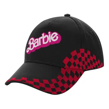 Barbie, Καπέλο Ενηλίκων Ultimate ΜΑΥΡΟ/ΚΟΚΚΙΝΟ RACING, (100% ΒΑΜΒΑΚΕΡΟ DRILL, ΕΝΗΛΙΚΩΝ, UNISEX, ONE SIZE)