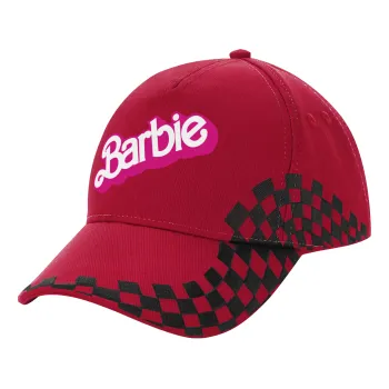 Barbie, Καπέλο Ενηλίκων Ultimate ΚΟΚΚΙΝΟ/ΜΑΥΡΟ RACING με Σκρατς, (100% ΒΑΜΒΑΚΕΡΟ DRILL, ΕΝΗΛΙΚΩΝ, UNISEX, ONE SIZE)