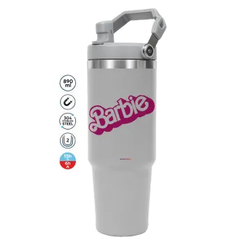 Barbie, ΓΚΡΙ χρώματος Θερμός Ανοξείδωτο 890ml (30oz) με χερούλι