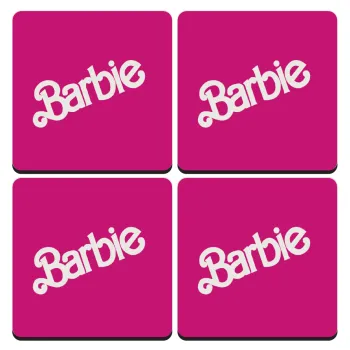 Barbie, ΣΕΤ 4 Σουβέρ ξύλινα τετράγωνα (9cm)