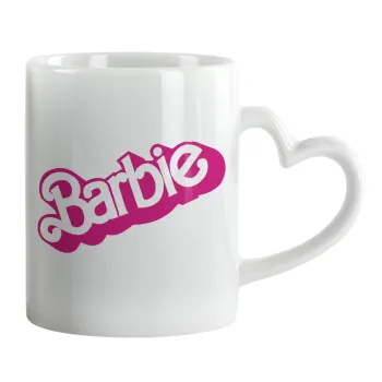 Barbie, Mug heart handle, ceramic, 330ml