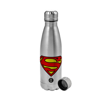 Superman vintage, Metallic water bottle, stainless steel, 750ml