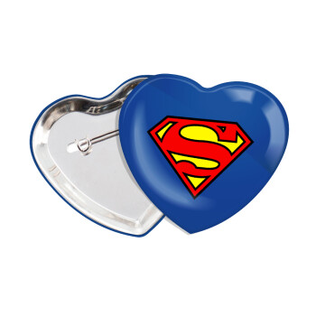Superman vintage, Κονκάρδα παραμάνα καρδιά (57x52mm)