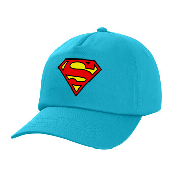 Superman vintage, Καπέλο Baseball, 100% Βαμβακερό, Low profile, Γαλάζιο