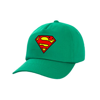 Superman vintage, Καπέλο Baseball, 100% Βαμβακερό, Low profile, Πράσινο