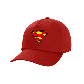 Superman vintage, Καπέλο παιδικό Baseball, 100% Βαμβακερό,  Κόκκινο