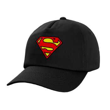 Superman vintage, Καπέλο Baseball, 100% Βαμβακερό, Low profile, Μαύρο
