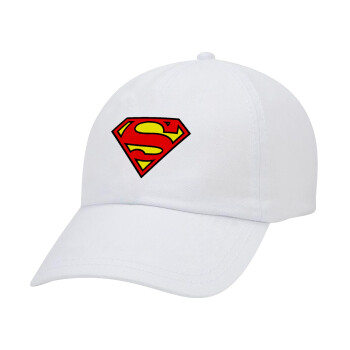 Superman vintage, Καπέλο Ενηλίκων Baseball Λευκό 5-φύλλο (POLYESTER, ΕΝΗΛΙΚΩΝ, UNISEX, ONE SIZE)
