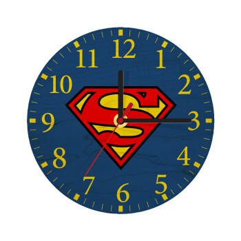 Superman vintage, Ρολόι τοίχου ξύλινο plywood (20cm)