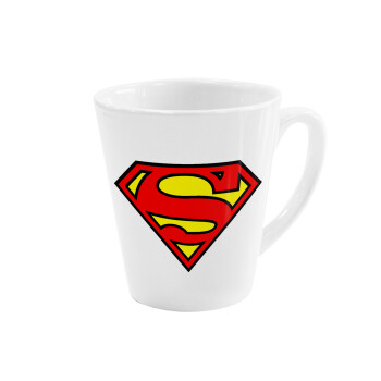 Superman vintage, Κούπα κωνική Latte Λευκή, κεραμική, 300ml