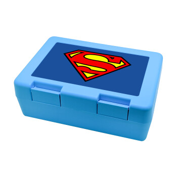 Superman vintage, Παιδικό δοχείο κολατσιού ΓΑΛΑΖΙΟ 185x128x65mm (BPA free πλαστικό)