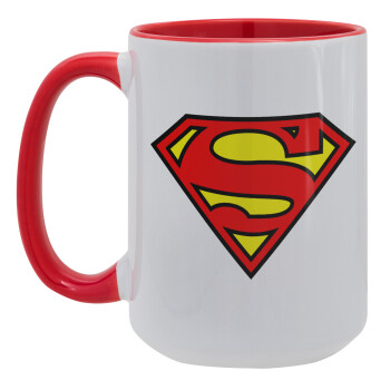 Superman vintage, Κούπα Mega 15oz, κεραμική Κόκκινη, 450ml