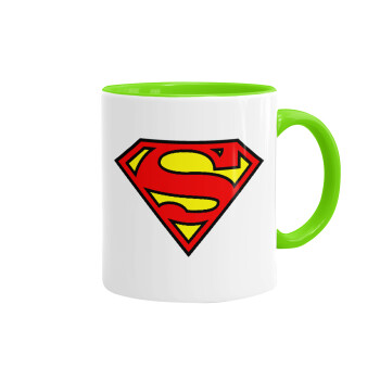 Superman vintage, Mug colored light green, ceramic, 330ml
