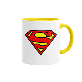 Superman vintage, Mug colored yellow, ceramic, 330ml