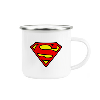 Superman vintage, Κούπα Μεταλλική εμαγιέ λευκη 360ml