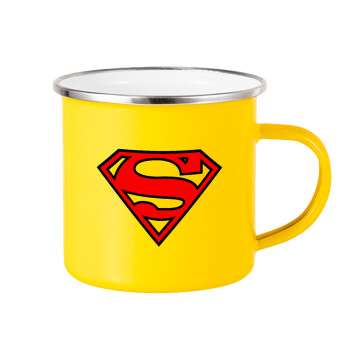 Superman vintage, Yellow Enamel Metallic Cup 360ml