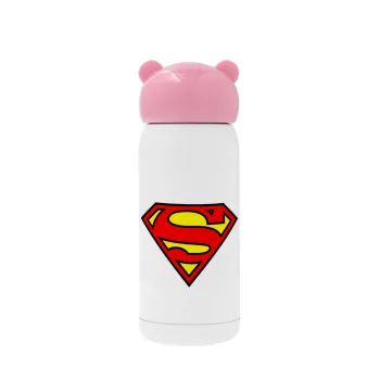 Superman vintage, Pink stainless steel thermal flask, 320ml