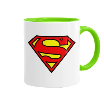 Superman vintage, Mug colored light green, ceramic, 330ml