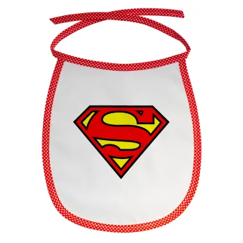 Superman vintage, Σαλιάρα μωρού αλέκιαστη με κορδόνι Κόκκινη