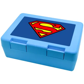 Superman vintage, Παιδικό δοχείο κολατσιού ΓΑΛΑΖΙΟ 185x128x65mm (BPA free πλαστικό)