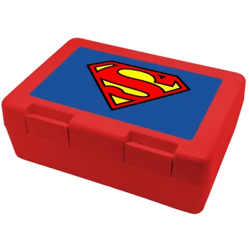 Superman vintage, Παιδικό δοχείο κολατσιού ΚΟΚΚΙΝΟ 185x128x65mm (BPA free πλαστικό)