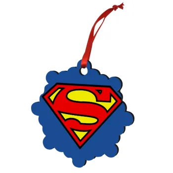 Superman vintage, Στολίδι Χριστουγεννιάτικο στολίδι snowflake ξύλινο 7.5cm