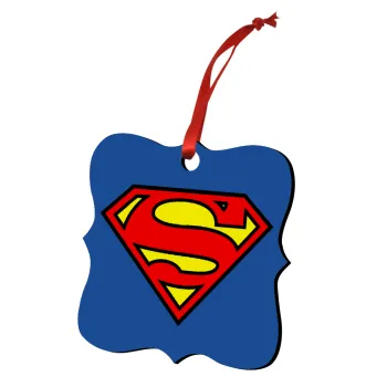 Superman vintage, Στολίδι Χριστουγεννιάτικο στολίδι polygon ξύλινο 7.5cm