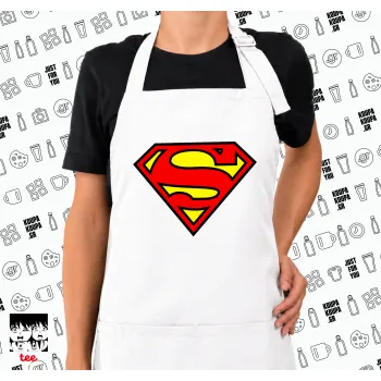 Superman vintage, Ποδιά μακριά Σεφ ολόσωμη με τσέπες white (ΕΝΗΛΙΚΩΝ)