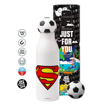 Superman vintage, Soccer Metal mug thermos, double wall, 550ml