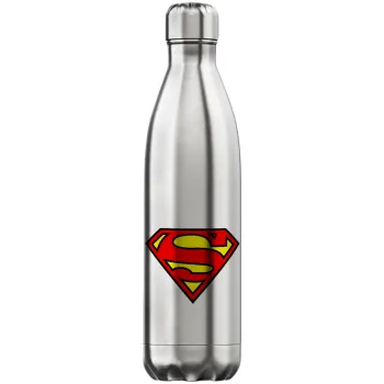 Superman vintage, Μεταλλικό παγούρι θερμός Inox (Stainless steel), διπλού τοιχώματος, 750ml