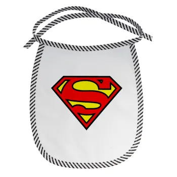 Superman vintage, Σαλιάρα μωρού αλέκιαστη με κορδόνι Μαύρη