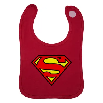 Superman vintage, Σαλιάρα με Σκρατς Κόκκινη 100% Organic Cotton (0-18 months)