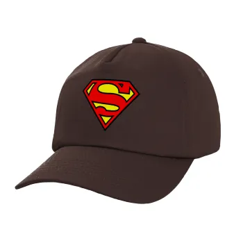 Superman vintage, Καπέλο Ενηλίκων Baseball, 100% Βαμβακερό, Chocolate, Καφέ (ΒΑΜΒΑΚΕΡΟ, ΕΝΗΛΙΚΩΝ, UNISEX, ONE SIZE)