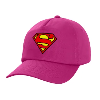 Superman vintage, Καπέλο Ενηλίκων Baseball, 100% Βαμβακερό,  Φούξια,(purple) (ΒΑΜΒΑΚΕΡΟ, ΕΝΗΛΙΚΩΝ, UNISEX, ONE SIZE)