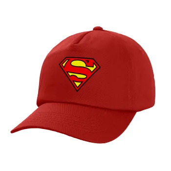 Superman vintage, Children's Baseball Cap, 100% Cotton Twill, Red (COTTON, CHILDREN'S, UNISEX, ONE SIZE)