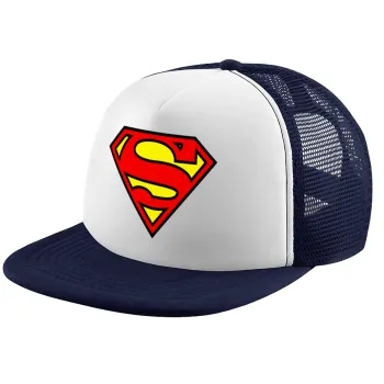 Superman vintage, Children's Soft Trucker Cap with Dark Blue/White Mesh (POLYESTER, CHILDREN, ONE SIZE)