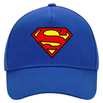 Superman vintage, Καπέλο Ενηλίκων Ultimate ΜΠΛΕ, (100% ΒΑΜΒΑΚΕΡΟ DRILL, ΕΝΗΛΙΚΩΝ, UNISEX, ONE SIZE)