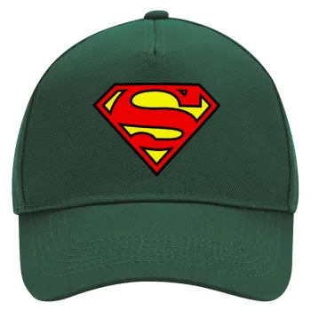 Superman vintage, Καπέλο Ενηλίκων Ultimate ΠΡΑΣΙΝΟ, (100% ΒΑΜΒΑΚΕΡΟ DRILL, ΕΝΗΛΙΚΩΝ, UNISEX, ONE SIZE)
