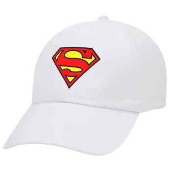 Superman vintage, Καπέλο Ενηλίκων Baseball Λευκό 5-φύλλο (POLYESTER, ΕΝΗΛΙΚΩΝ, UNISEX, ONE SIZE)