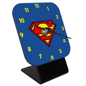 Superman vintage, Επιτραπέζιο ρολόι ξύλινο με δείκτες (10cm)