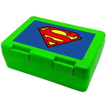 Superman vintage, Children's cookie container GREEN 185x128x65mm (BPA free plastic)