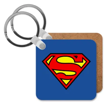 Superman vintage, Μπρελόκ Ξύλινο τετράγωνο MDF