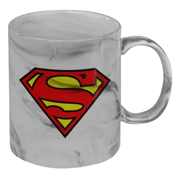 Superman vintage, Mug ceramic marble style, 330ml