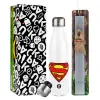 Easter candle, metallic white thermos bottle (500ml) & aromatic flat candle (30cm) (GRAY)