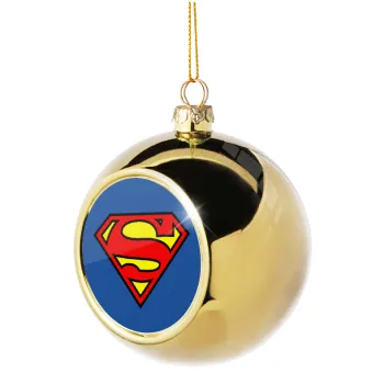 Superman vintage, Golden Christmas tree ball ornament 8cm