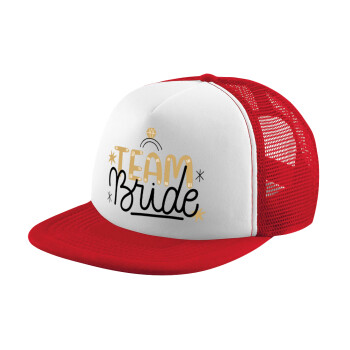 Team Bride Ruby, Καπέλο Ενηλίκων Soft Trucker με Δίχτυ Red/White (POLYESTER, ΕΝΗΛΙΚΩΝ, UNISEX, ONE SIZE)