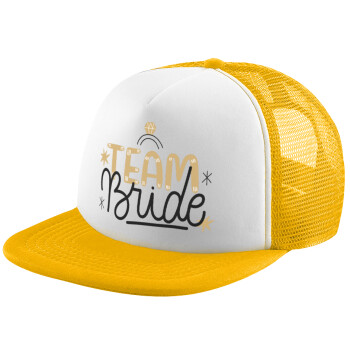 Team Bride Ruby, Καπέλο Ενηλίκων Soft Trucker με Δίχτυ Κίτρινο/White (POLYESTER, ΕΝΗΛΙΚΩΝ, UNISEX, ONE SIZE)